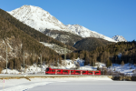 Lokomotiva: ABe 4/16 3132 | Vlak: RE 1351 ( Landquart - St.Moritz ) | Místo a datum: Zernez 09.02.2022